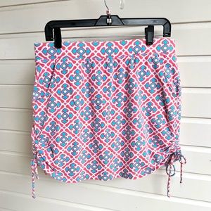 Crown & Ivy sport skort coral and aqua pattern size M
